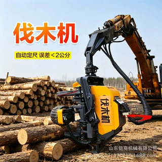 伐木机自动尾枝分拣森林砍伐机林场用大型砍木头伐树锯挖机抱夹锯