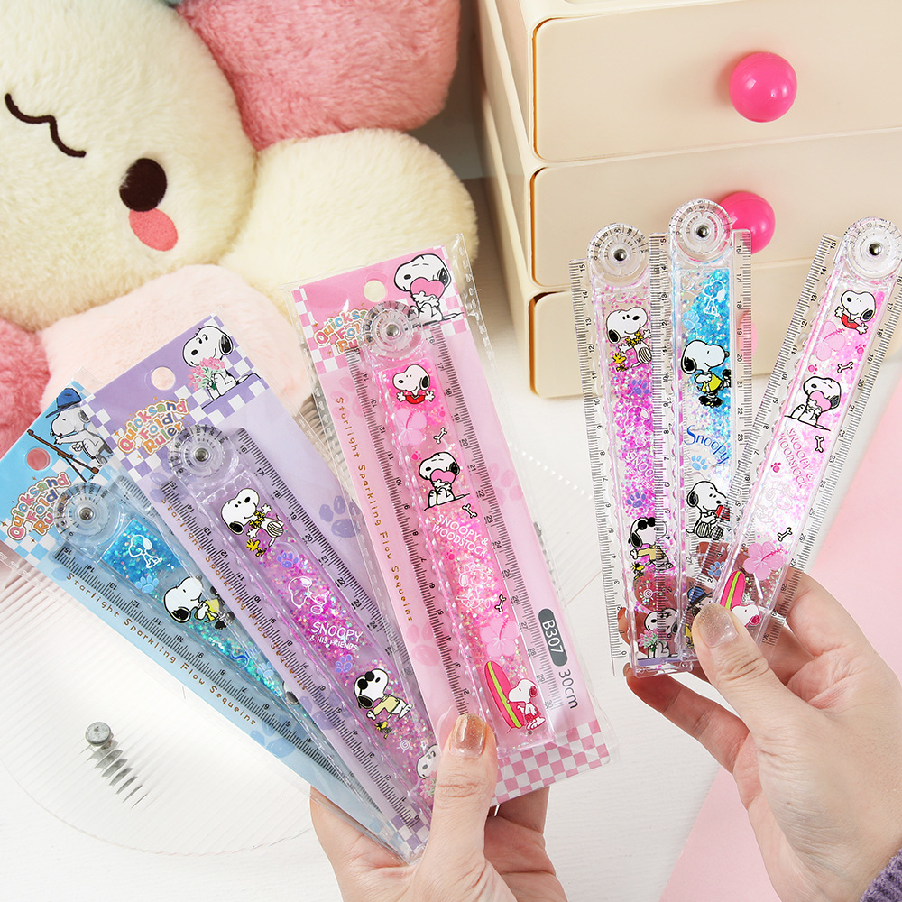 Cartoon Snoop Dogg plegable 15 30CM onda deformación regla multifuncional estudiantes papelería