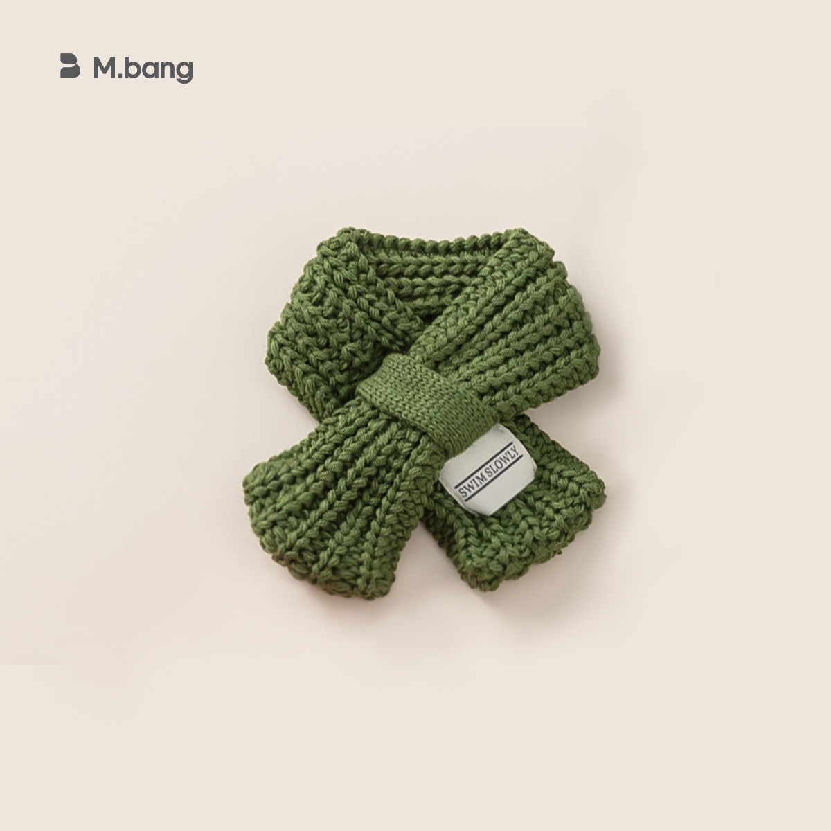 Bufandas para niños de invierno para niños de moda etiqueta de tela de color sólido calentamiento tejido lana cruzada collar