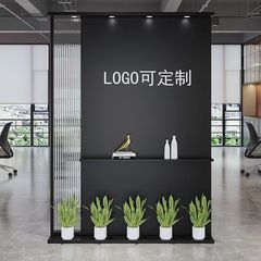 办公室入门屏风隔断客厅遮挡简约现代公司前台背景墙镂空可移动