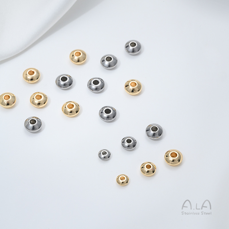 Non-Fading Titanium Steel Abacus Beads, Flying Saucer Beads, Spacer Beads, Bracelet Necklace Jewelry Accessories, Stainless Steel Beading Material