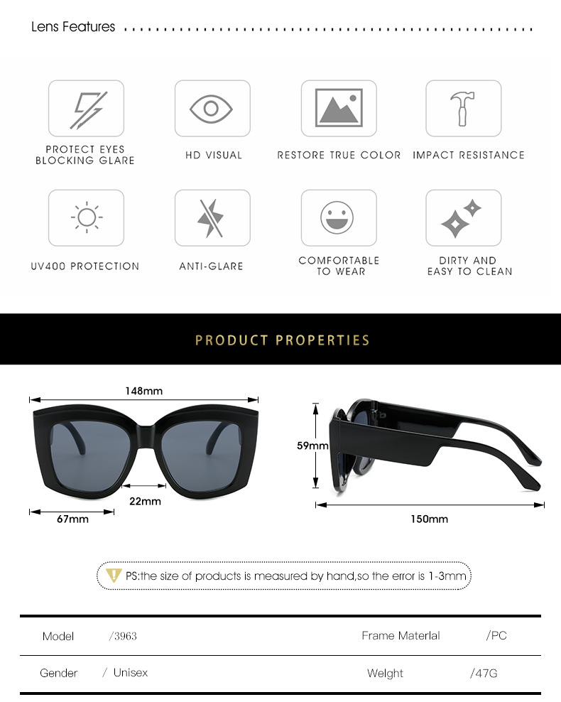 Trendy Women's Square Frame Sunglasses For Personalized Style_voghion.com