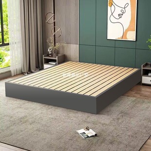 Tatami dwarf bed landing style modern Nordic -Taiwan single bed homestay hotel bed without bedside bed rack skeleton