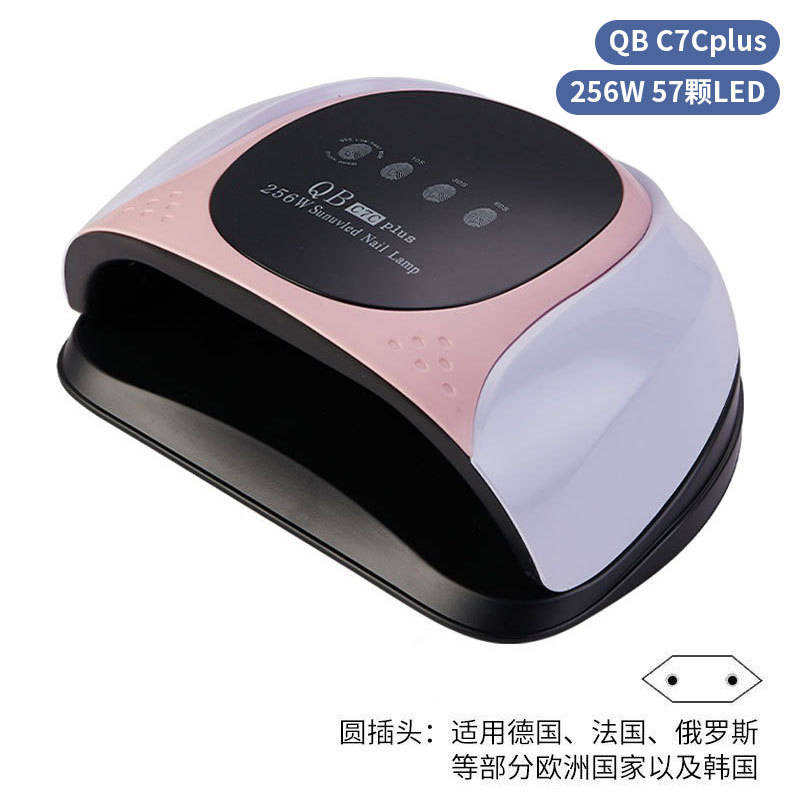 Lámpara de manicura inteligente de alta gama de luz de terapia de diamante 256W de alta potencia de pegamento de vinilo lámpara de horneado de dos manos secador de uñas transfronterizas