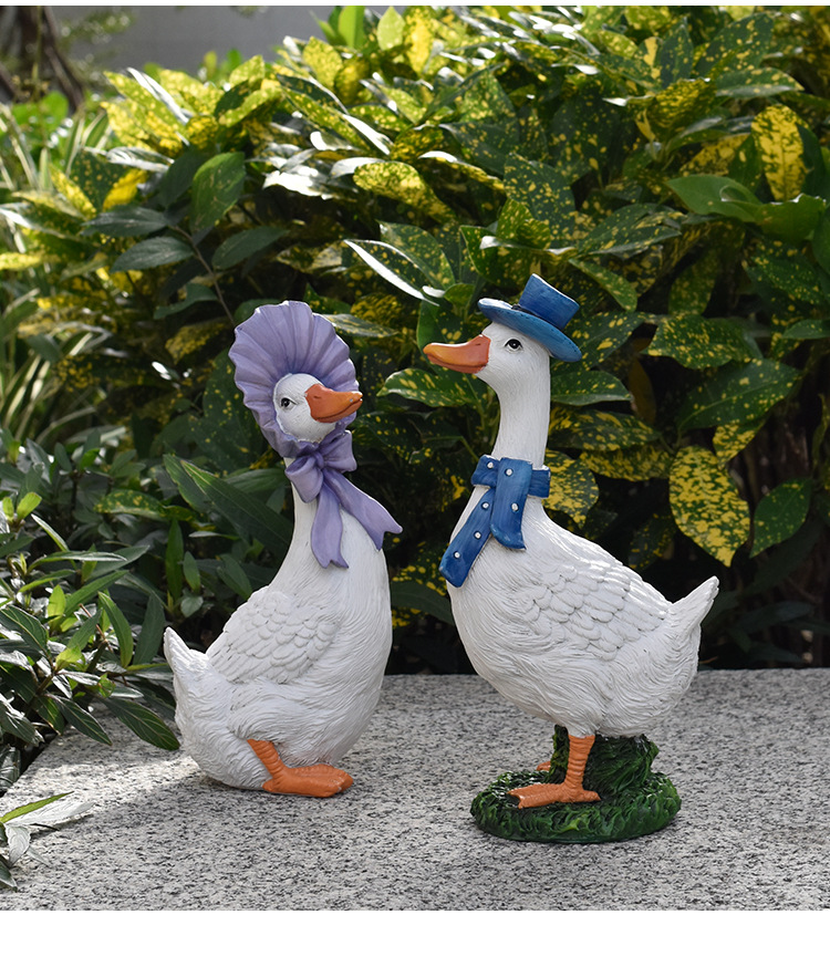 Simulated Cartoon Cute Little Duck Animal Ornament Garden Courtyard Potted Plant Decoration Home Rural_maomaolike.com