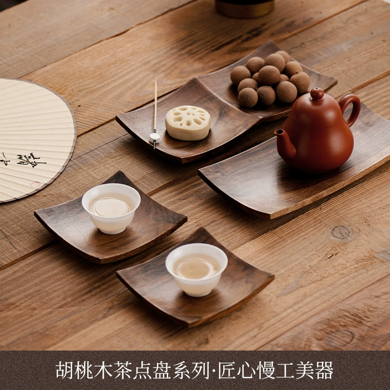 Китайская тарелка из черного орехового дерева для сушеных фруктов с орехами