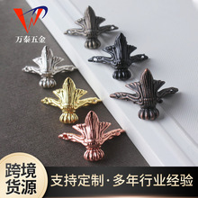 锌合金仿古脚座家具五金底脚 青铜色多色木盒礼盒脚托厂家现货