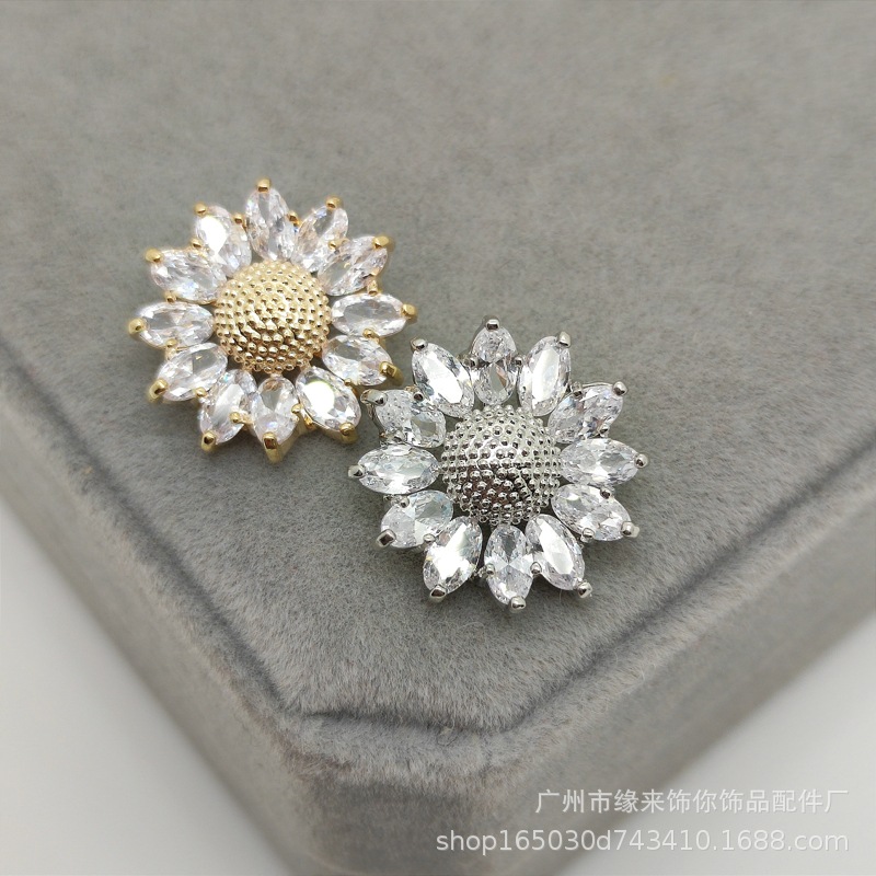 Sunflower Zircon Buttons Zircon Decorative Buttons Diamond…