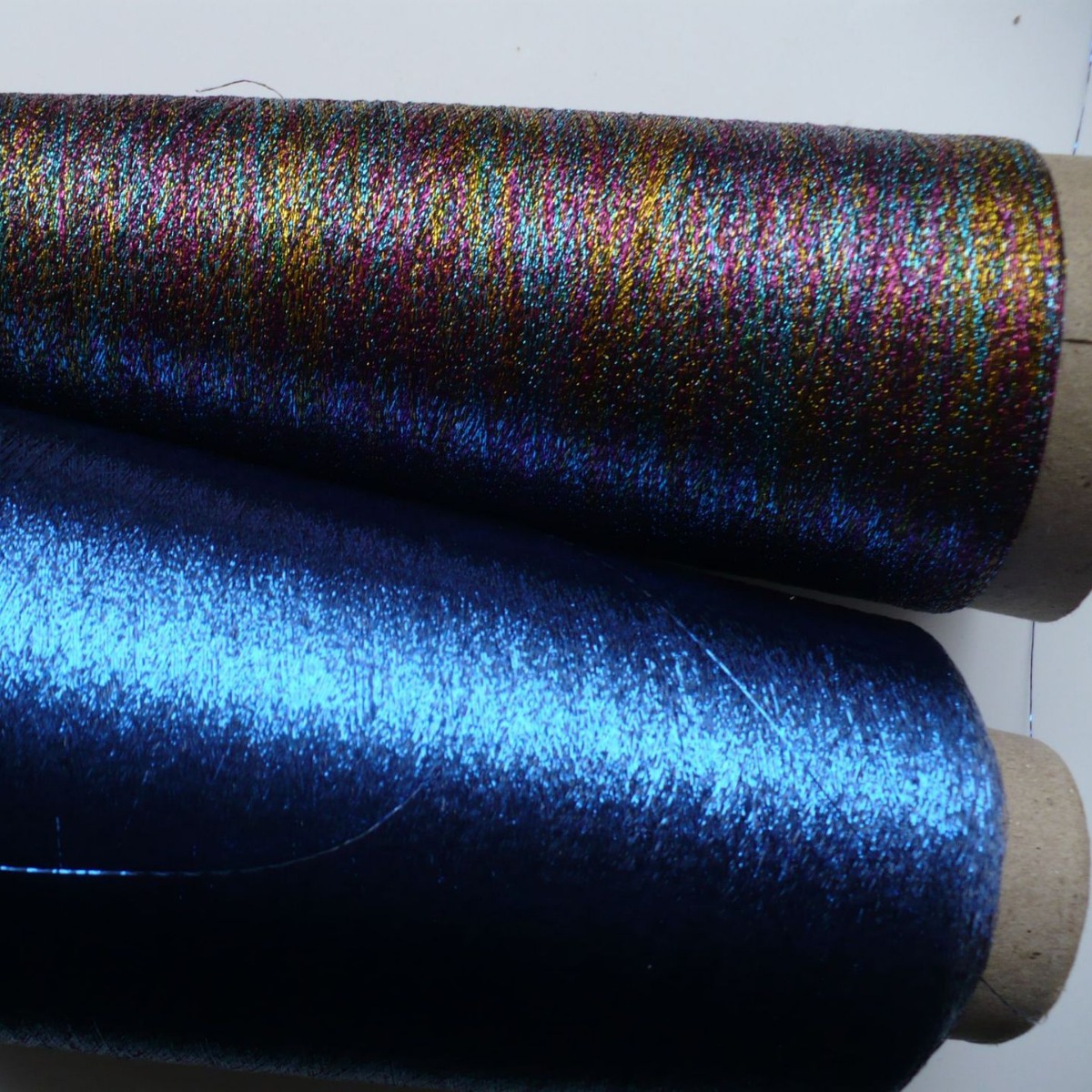 7股金属线合并金银纱线彩虹白丝渐变色闪色线混纺纱iridescent