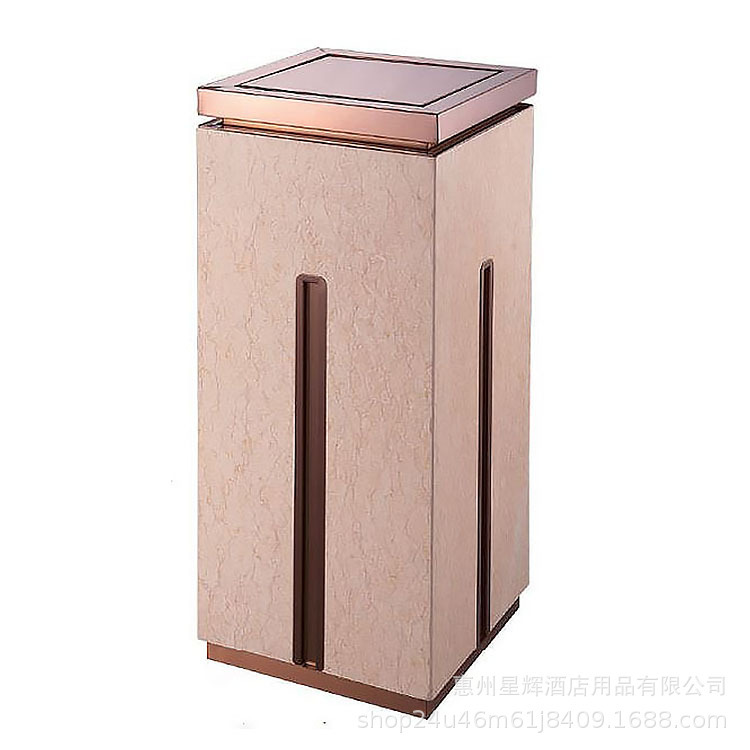 Hotel Lobby Vertical Stainless Steel Rose Gold Plated Soot Bucket