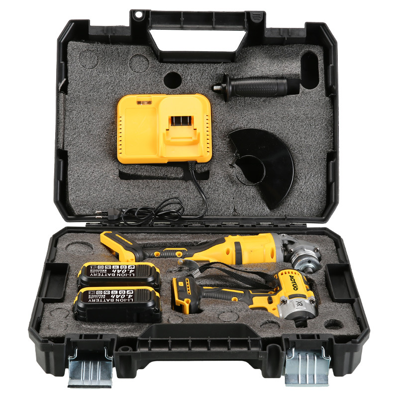 Molino de ángulo de litio sin escobillas transfronterizas rectificador inalámbrico rectificador de alta potencia recargable taladro de carga manual placa eléctrica