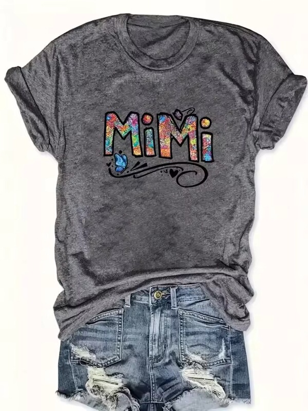 Women's short-sleeve t-shirt with colorful letter design logo, soft and comfortable fabric, summer clothing Women's short-sleeve t-shirt with colorful letter design logo, soft and comfortable fabric, summer clothing