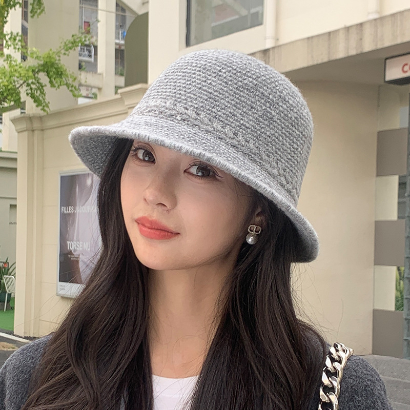帽子女秋冬季韩系保暖护耳针织渔夫帽遮阳水桶帽韩版时尚百搭盆帽|undefined