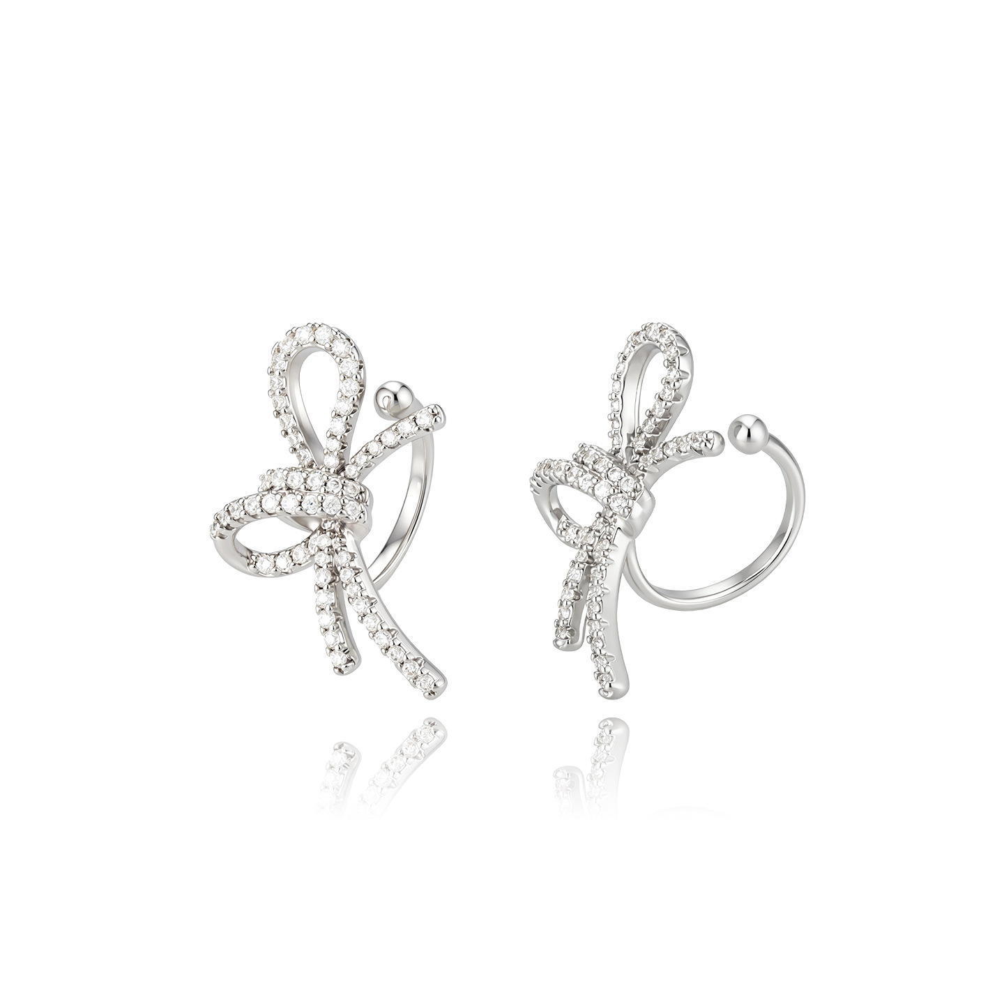 Xuping nicho simple y ligero diseño de lujo arco de orejas clip de aleación de cobre sin agujeros de orejas se puede usar adornos de orejas de viento dulce y fresco para mujeres