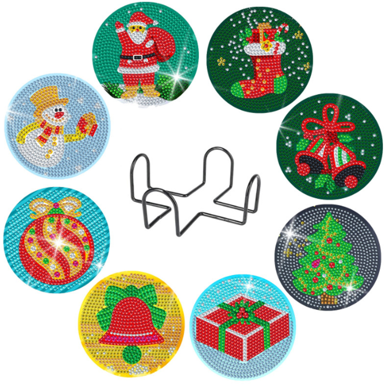 Personalizada taza de pintura de diamante transfronteriza almohadilla de taza de diamante redonda almohadilla mandala perimetral de pintura de diamante DIY