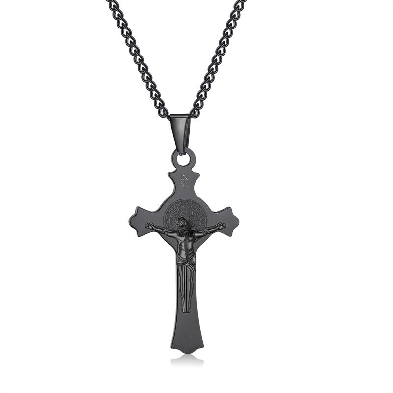 Plating Design Hip-Hop Retro Cross 304 Stainless Steel Plating Men's Pendant Necklace