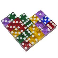 现货批发19MM精密亚克力透明点数骰子赌场直角押宝色子可印刷logo