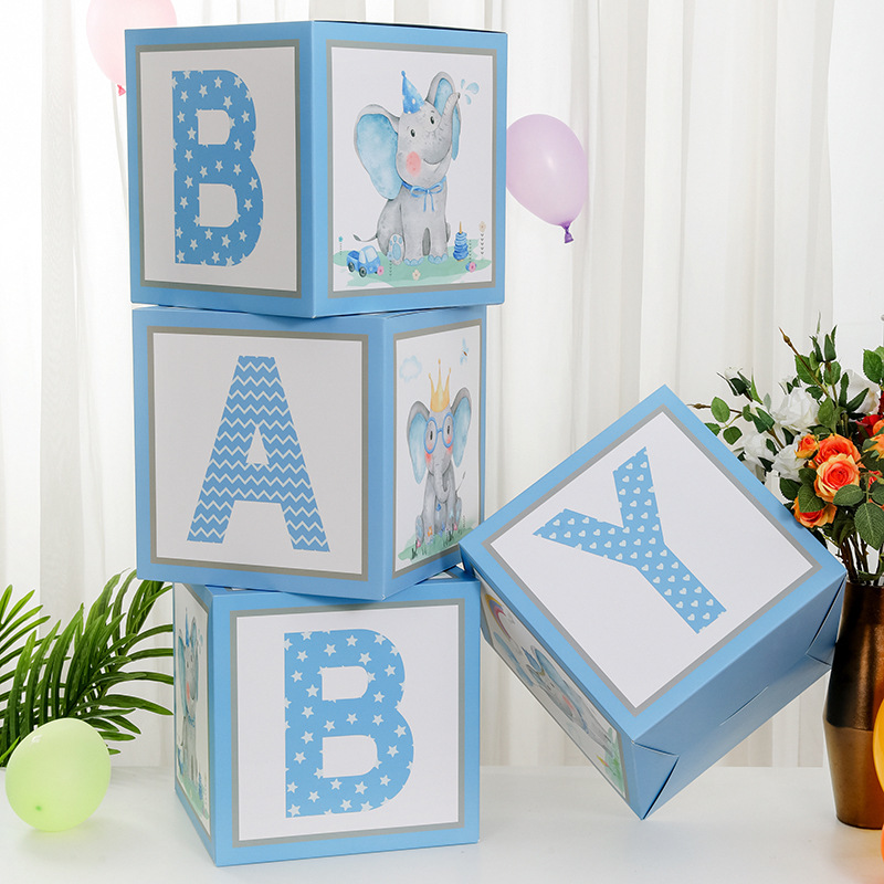 Transfronterizo Amazon celebridad en línea azul elefante bebé globo caja cumpleaños sorpresa caja propuesta boda amor fiesta