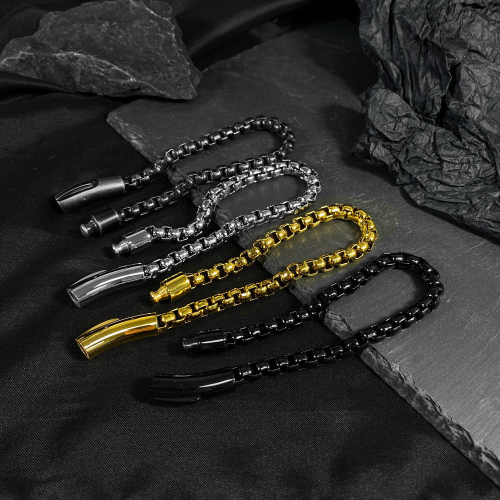 Solid Color Pattern Men'S Gender Original Design Solid Color 304 Stainless Steel Plating Men'S Bracelets Men's Chain Bracelets