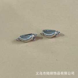 珍珠项链手链搭扣DIY配件珍珠项链插棒扣元宝扣  光面豌豆插棒扣