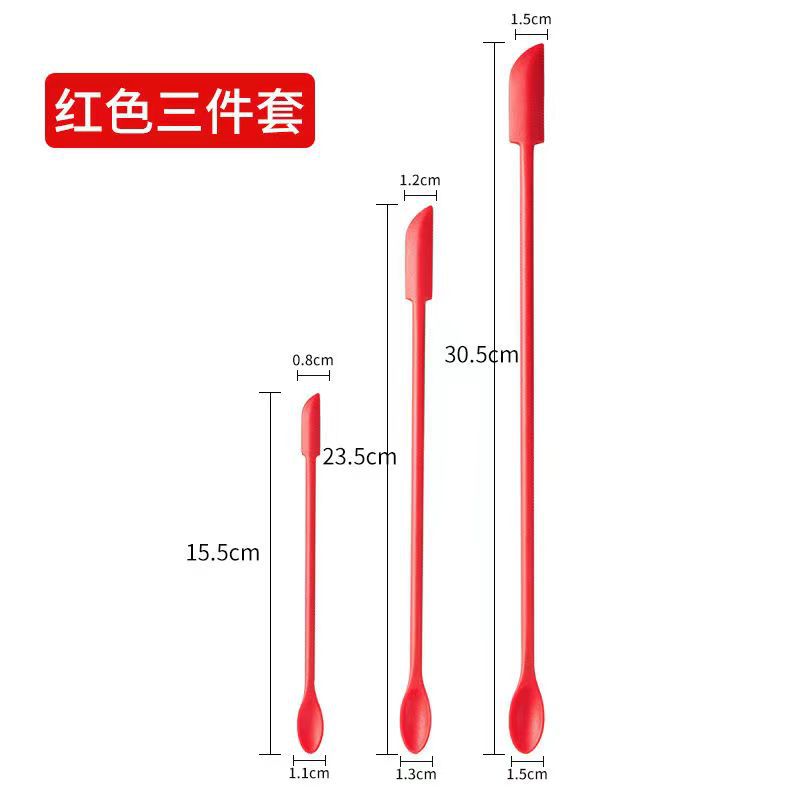 Nuevos cosméticos primicia productos de cuidado de la piel mini silicona de doble cabeza pequeña punta raspador mantequilla mermelada raspador conjunto de 3 piezas