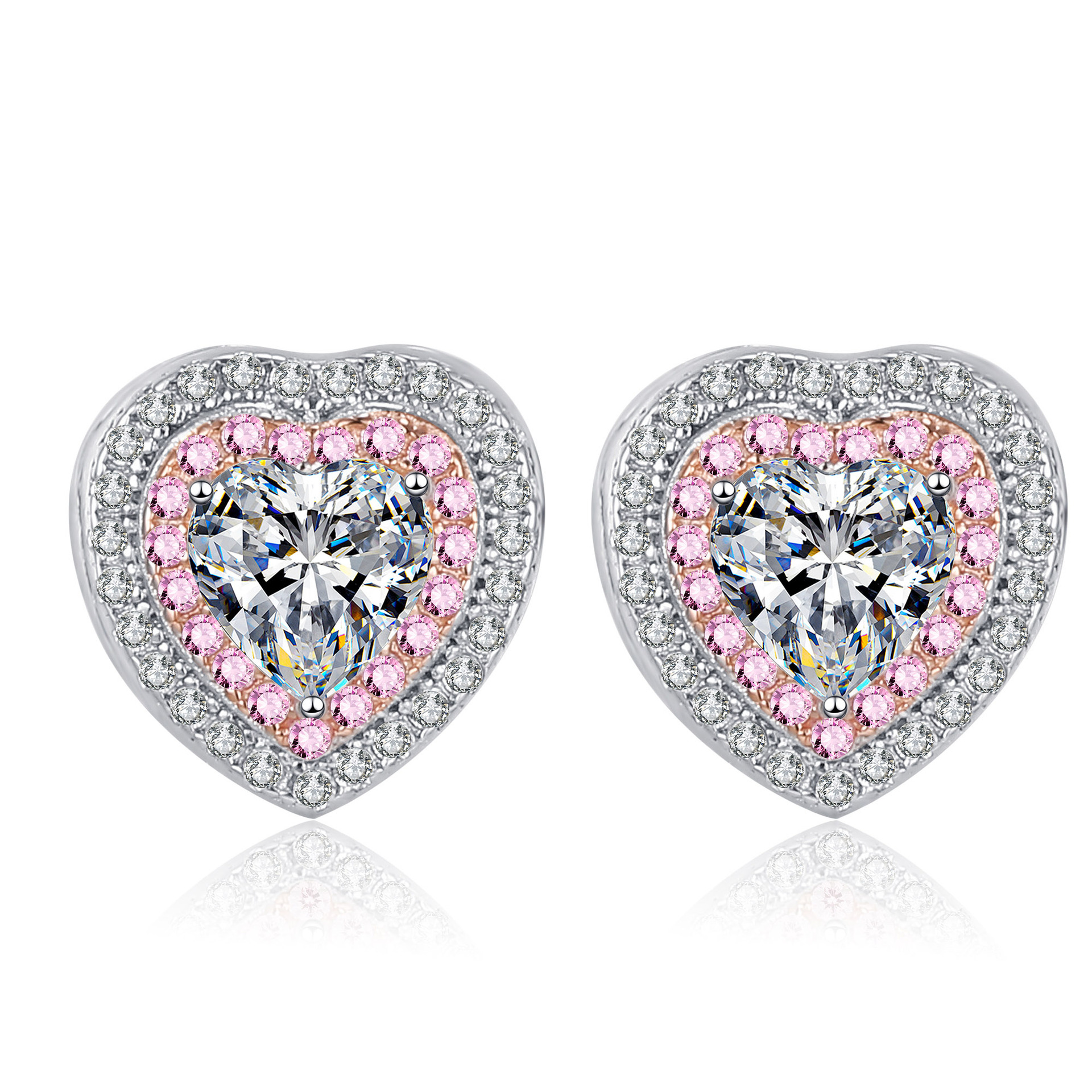 D-colour Moissanite Heart Hoop Earrings In Sterling Silver_voghion.com