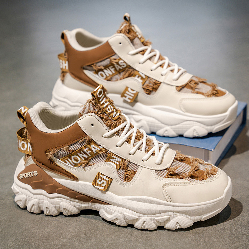 Zapatos de hombre de invierno al aire libre resistente al desgaste, zapatos deportivos de altura alta, zapatos casuales juveniles de alto valor en línea, zapatos de papá