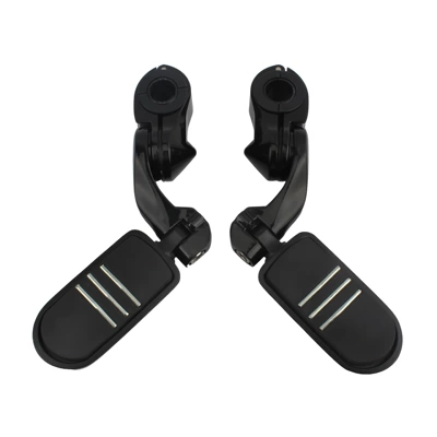 Motorcycle Foot Pedal Bracket Set Short Version for Harley Road King Street Glide Aluminum Alloy Leisure Footrest Modification Parts (Motorcycle pedals) - bracket-a-short-handle-pedal-a-1-black