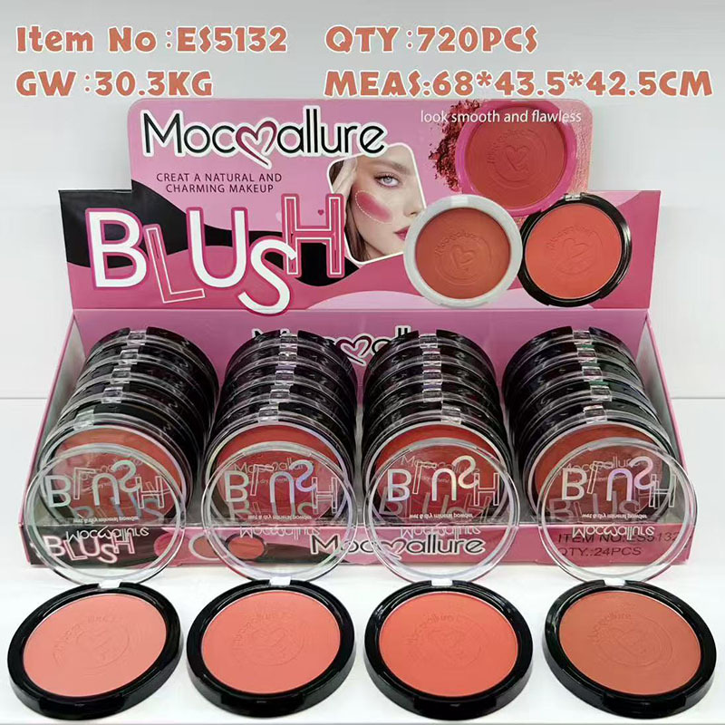 Paleta de Rubor e Iluminador de 4 Colores Polvo Efecto Mate Multiuso para Rostro y Ojos