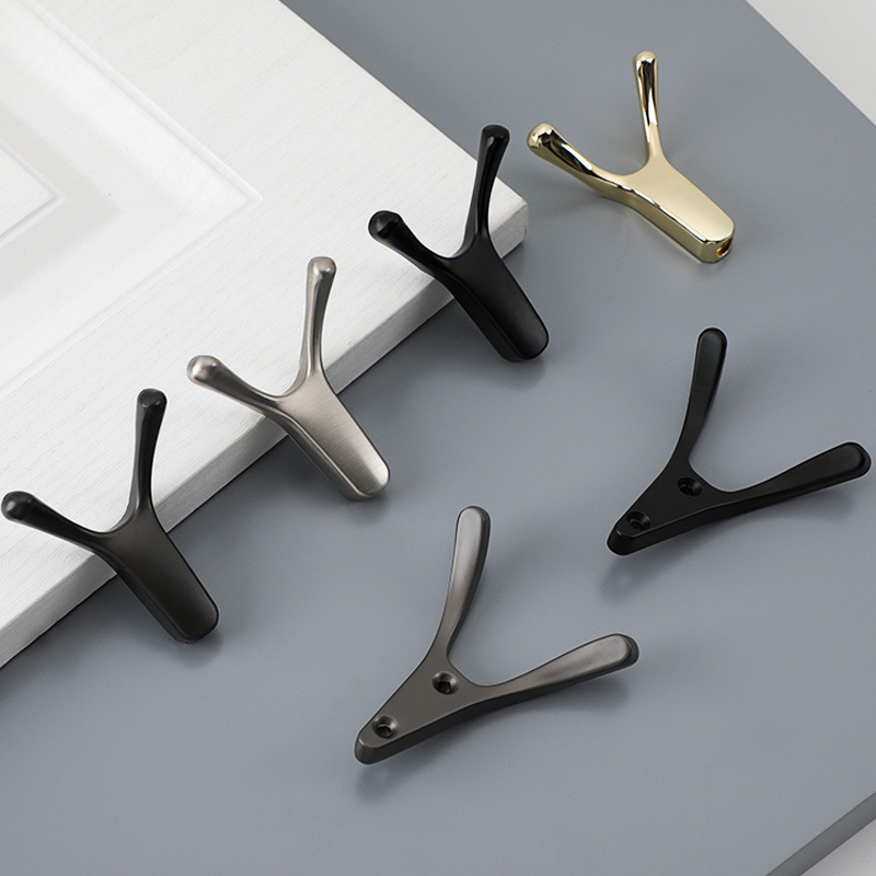 Nordic Single Coat Hook Single Hook Wardrobe Wall Hanging Black Coat Hook Room Door Luxury Clothes Golden Small Coat Hook 