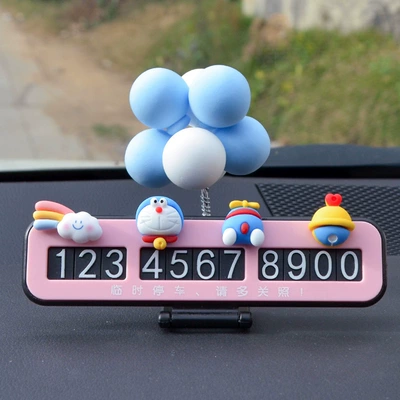 Nömrəli dayanma kartı, temporary parking card car interior - pink-folding-card-smiling-cloud-blue-ball