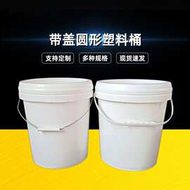 厂家现货供应12升塑料桶PP原料12公斤带盖涂料化工白色圆形包装桶