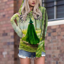 亚马逊独立站wish跨境24春夏季女装数码印花宽松连帽长袖卫衣批发