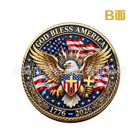 独立站新品 美国250周年系列纪念币 金属立体徽章金属纪念币