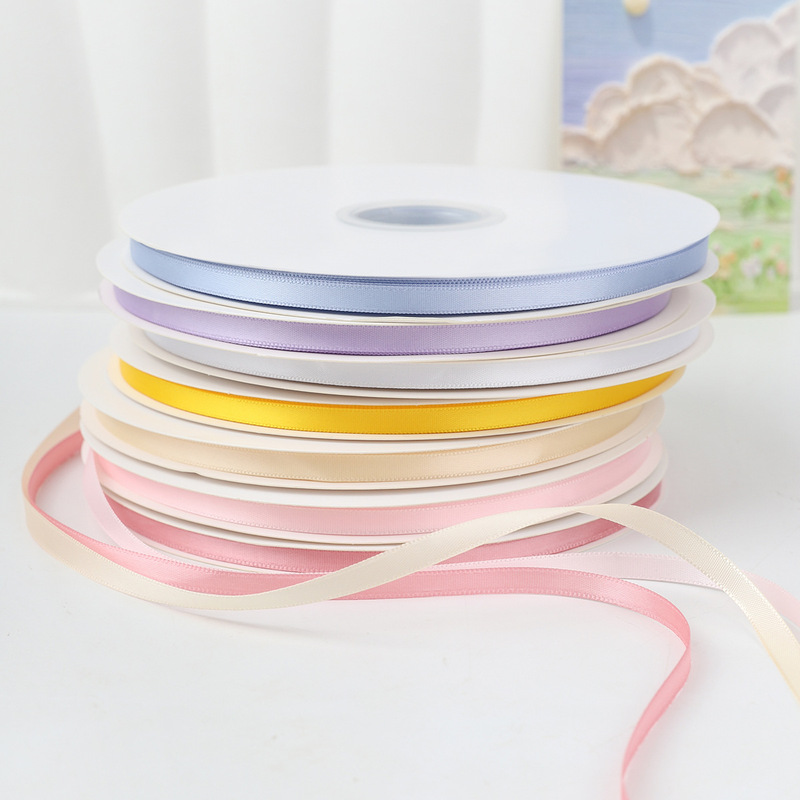 6mm Thin Ribbon Polyester Satin Ribbon DIY Handmade Clothing Accessories Hair Accessories Cake Decoration Weaving Fresh Style 6mm Thin Ribbon Polyester Satin Ribbon DIY Handmade Clothing Accessories Hair Accessories Cake Decoration Weaving Fresh Style