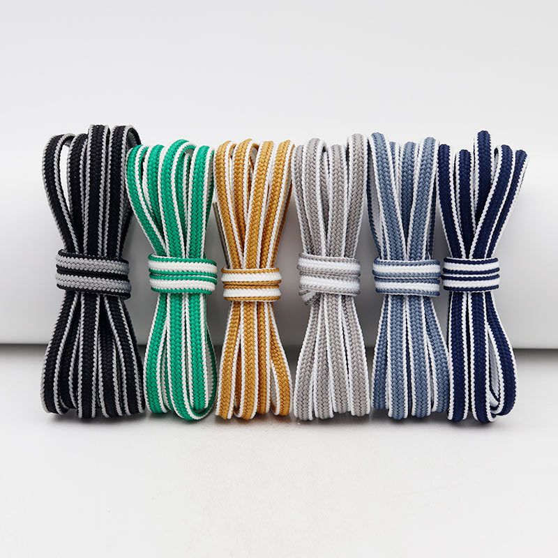 Kulogin shoe lace 6mm half-round dual-color polyester shoelace adapter for casual shoes, sports shoes, canvas shoes, board shoes decoration