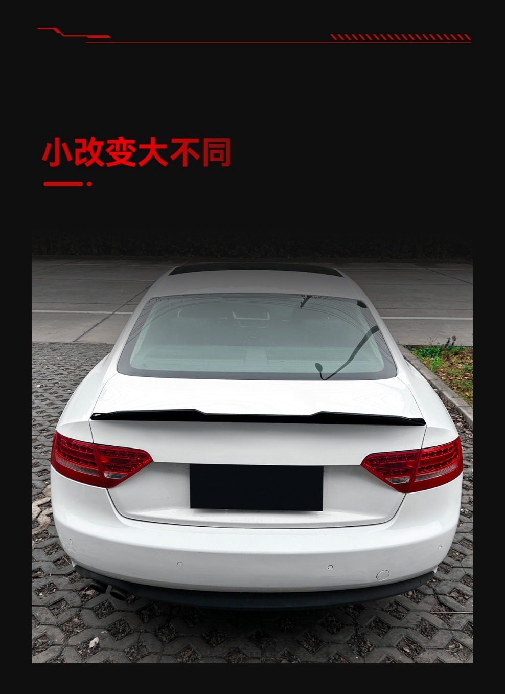 Suitable for 2007-2016 Audi A5 8t Two-Door Coupe Coupe Psm Rear Wing Top Wing Fixed Wing Modification Parts