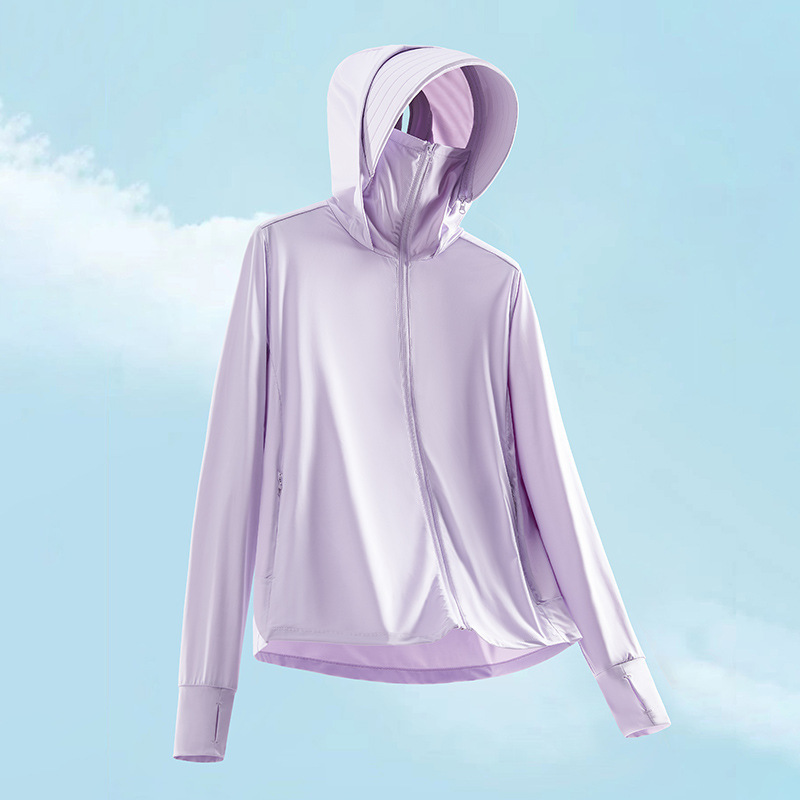 2024 ropa de protección solar de hilo original para mujeres desmontable sombrero de verano anti-UV upf50 + ropa de protección solar transpirable de seda de hielo para hombres image 2