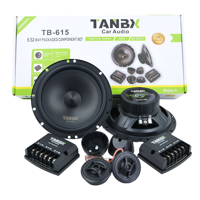 Suministramos altavoces TANBX para automóvil, juego de altavoces coaxiales universales de 6.5 pulgadas 615 con subwoofer de bajos.