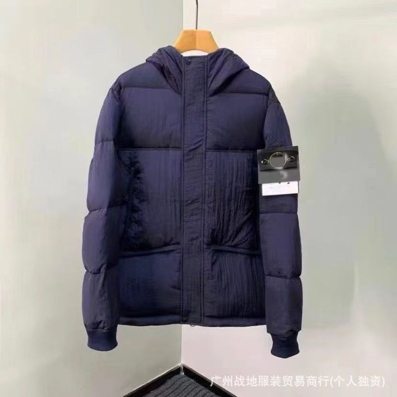 跨境高版本石头罗盘金属色男装加厚羽绒棉服男女拉链宽松百搭外套|undefined