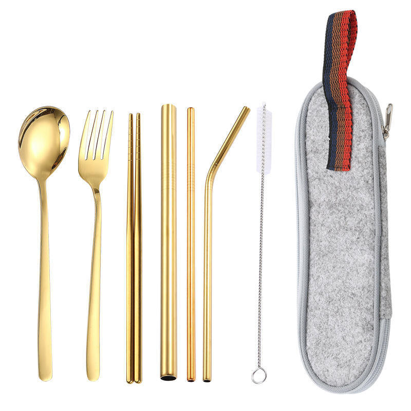 골드 7 종 세트/라이트 그레이 가방