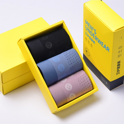New products man Underwear modal anion No trace Flat angle shorts Four feet Gift box packaging Underwear Manufactor wholesale