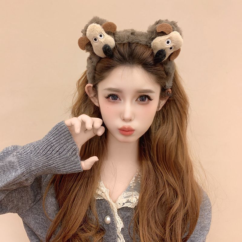 2025新款可爱掌门狗发箍卡通毛绒彩色小狗发卡甜美少女心百搭头箍|undefined