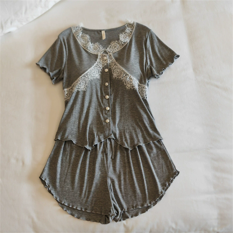 Top with cups, spring pijama, summer sexy thin set