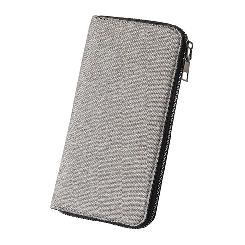 Factory wholesale canvas wallet for men long slim simple zipper handbag large capacity handbag multi-functional mobile phone bag