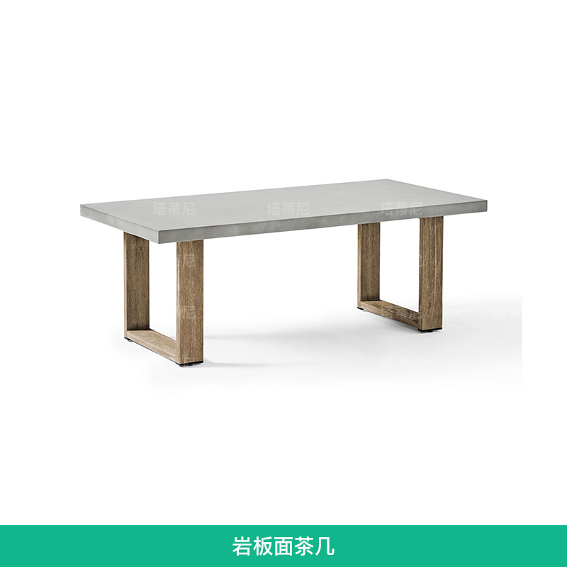 Conjunto de muebles de teca para exteriores, resistentes al agua y a los rayos UV, para sofá de jardín, patio, terraza, balcón, villa, con mesa de centro.