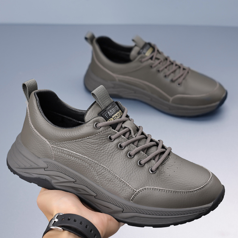 Invierno de cuero de vaca nuevo hombre zapatos de algodón y zapatos deportivos de lana baja zapatos casuales zapatos cálidos para hombres zapatos