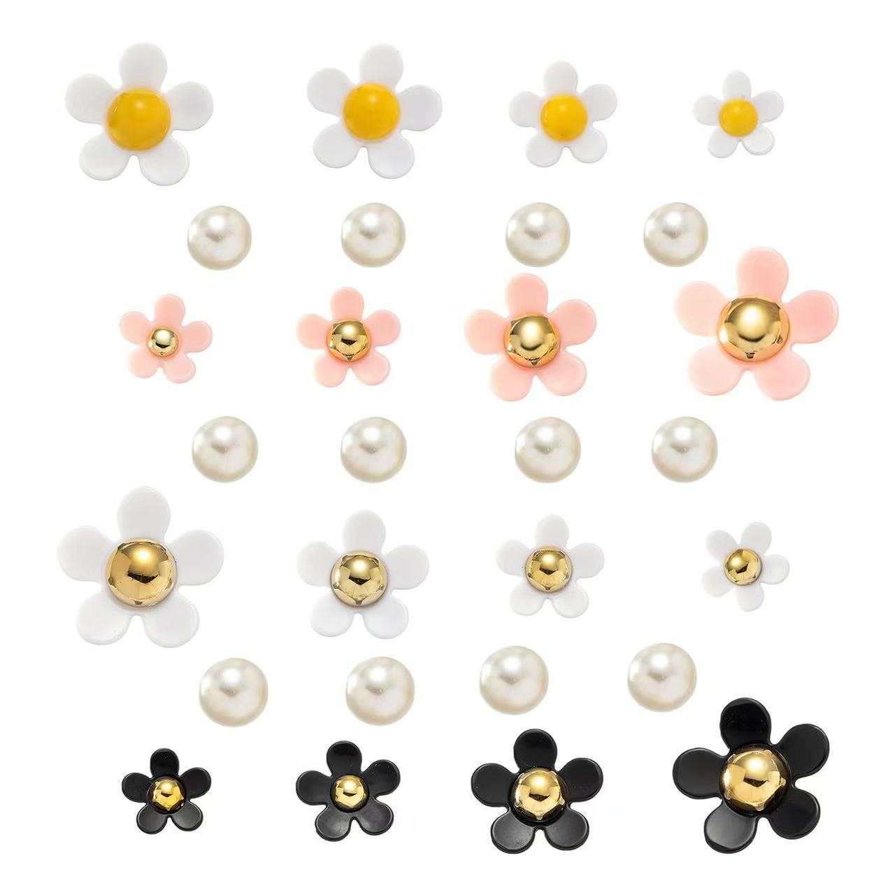 Bolsas de hoyos DIY decoración de perlas daisy hoyos bolsas de joyería colgante set