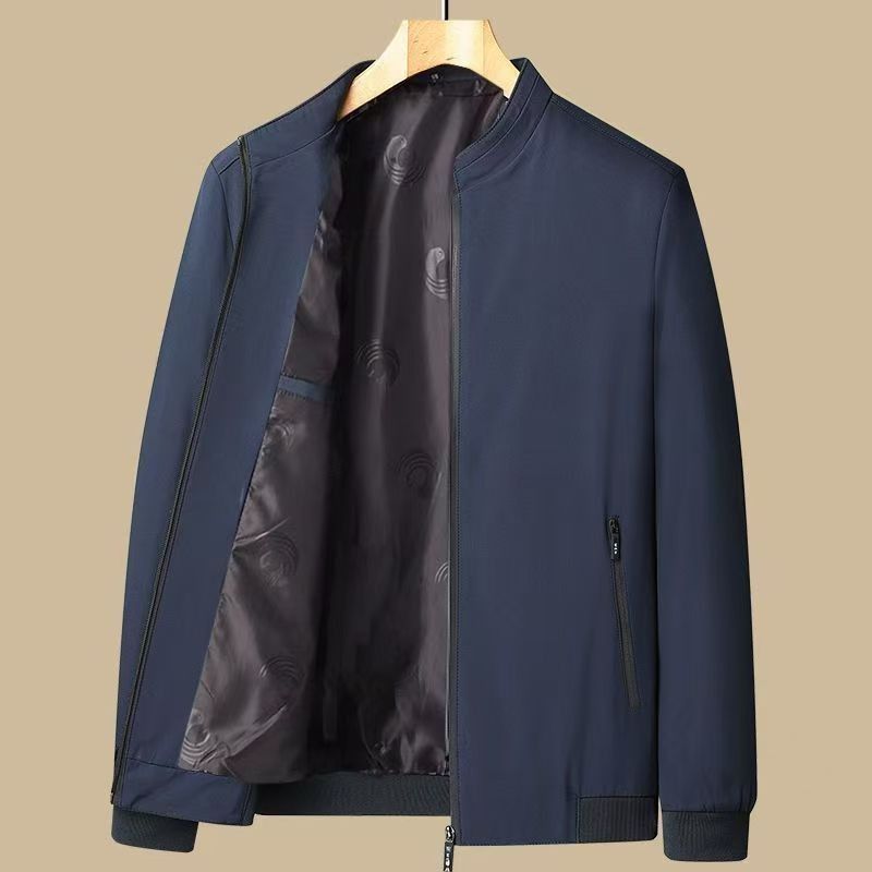 [봄, 가을 얇은 스타일] 네이비 블루 스탠드 칼라 [쇼핑몰 동일 스타일]