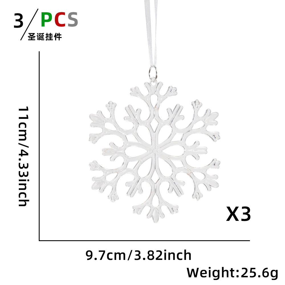 Adorno Navideño Transparente de Reno, Decoración para Árbol de Navidad, Copo de Nieve Tridimensional Colgante, Decoración Creativa de Plástico en Espiral